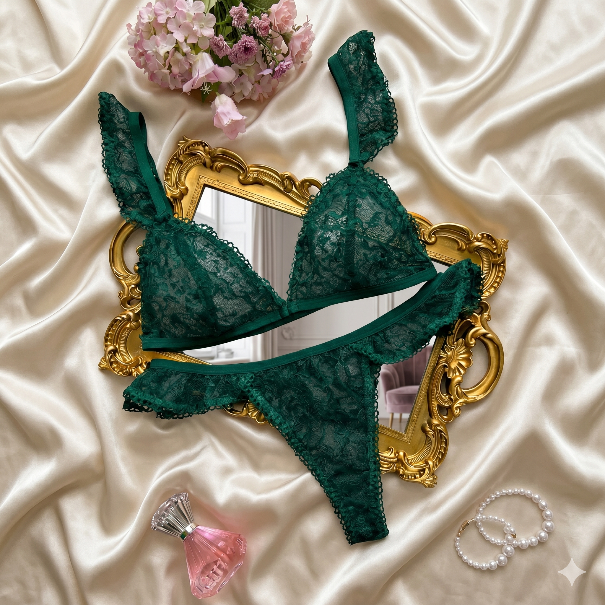 Emerald Dantel Romantik Takım